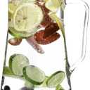 Simax Large Glass Pitcher With Spout, 2.5 Quart (80 Ounce) Borosilicate Glass Iced Tea Pitchers with Handle, Angled Cylinder Design, Glass Water Pitcher