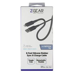 ZGEAR 6FT Silicone USB-A to Lightning 8-pin Cable - Gray