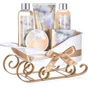 Gift Baskets for Women, Body & Earth Gift Set with Jasmine & Honey Scent Includes Bubble Bath, Hand Cream, Holiday Gift Baskets, Bath and Body Gift Sets for Women, Happy New Year Gifts
