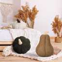 3 Pcs Fall Thanksgiving Pumpkin Pillows Sherpa Plush Stuffed Pumpkin Throw Pillows Soft Autumn Cushion Neutral Cozy Thanksgiving Decor for Home Bedroom Sofa Couch Living Room(Classic Color)