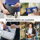 XEYOU Women Slim Rfid Blocking Credit Card Case Holder Wallet Zip ID Case Wallet Small Compact Leather Wallet Coin Purse (Blue)