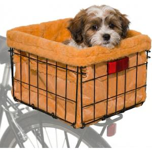 Xixter Pet Bike Basket with Liner & Mounting Hardware Metal Wire Rear Bike Basket for Dogs & Cats Comfortable Plush Bicycle Basket for Adult Bikes,Scooters Secure Universal Rack Mount