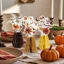 Paper Jazz Burnt Orange Flowers Table Decoration,9pcs Fall Centerpieces for Tables,Orange Flowers for Home Indoor,Dahlia Decoration Applies to Wedding,Fall Party,Thanksgiving,Halloween.