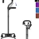 KingPavonini Canes for Women/Men with Second Handle, Foldable & Adjustable Walking Cane with 4-Pronged Base, Quad Cane for Stability, Standing, Balance, Leg Surgery Recovery