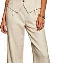 Women 2 Piece Outfit Summer Pinstripe Vest Set 2026 Business Casual Outfits, L