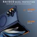 Hensinple for Samsung Galaxy Z Fold 7 Case Magnetic,Z Fold 7 Case [Compatible with MagSafe] Translucent Matte Military Grade Drop Proof Protection Shockproof Hard PC Rugged Phone Cover(Blue)