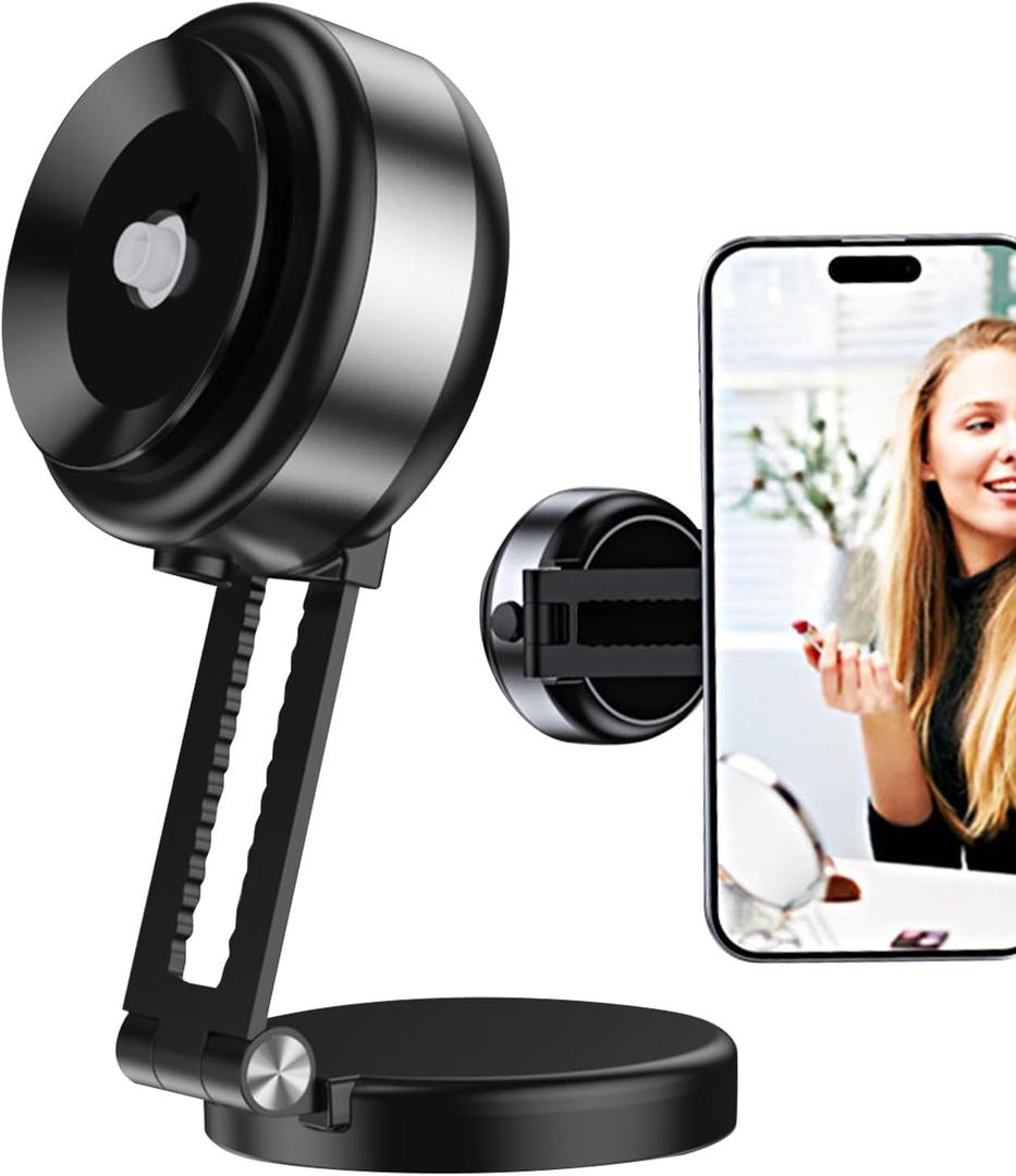 Vacuum Magnetic Phone Holder,Phone Car Mount Retractable Holder - Strong Magnetic Cellphone Stand, Electric Vacuum Br acket for All Car Models (Silver)