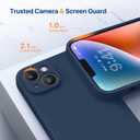 Miracase Designed for iPhone 14 Case with Screen Protector,[Upgraded Enhanced Camera Protection],Shockproof Liquid Silicone Case with Microfiber Lining, 6.1 inch,Dark Blue