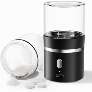 Electric Pill Crusher, Portable Cordless Pill Crusher Fine Powder for Travel, Easily Crush Small and Large Pills & Vitamins for Elderly, Pets (Black)