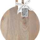 Santa Barbara Design Studio Mango Wood Charcuterie Boards Cheese Board Round Cutting Board, Medium, Natural, 18"L x 0.8"W