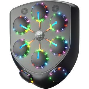Music Boxing Machine with Seven Color LED Lights & Double Bluetooth Speaker – Interactive Punching Bag for Fitness, Rhythm Training & Stress Relief Home Gym Equipment for Adults