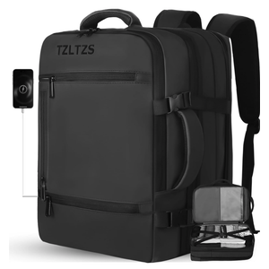 Travel Backpack, Carry On Backpack Airline Approved,Extra Large Expandable Waterproof, 17.3inch Laptop Backpack USB Charging Port, Business College Rucksack Backpack Gifts for Men Women,Black