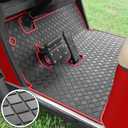 Golf Cart Floor Liner Mat 8mm Thick Rubber Full Coverage Fit for EZGO TXT (1994-2025), Express S4 (2012-2020), Cushman Workhorse, EX1 (2020), Valor, Navitas, Some Star Carts Mats Replacement (Red Trim)