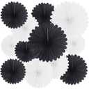 6 x Decorative Foil Paper Fans