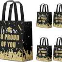 Infankey 24 PCS Graduation Gift Bags 2026 Congrats Party Favors Congrats Grad Non Woven with Handles Goodie Bags for Graduation Theme Party Supplies