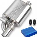 YDES 2.5 Inch Valved Muffler Exhaust Cutout with Muffler Cat Back Exhaust System Kit