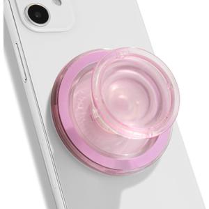OnTheGrip Compatible with Magsafe Magnetic Authentic Translucent Color Design Collapsible Mobile Phone Grip Stand Holder for Smartphone Tablet Cell Phone Accessory (Pink) OnTheGrip Compatible with Magsafe Magnetic Authentic Translucent Color Design Collapsible Mobile Phone Grip Stand Holder for Smartphone Tablet Cell Phone Accessory (Pink)