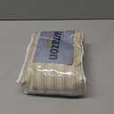 Farmhouse Shower Curtain with Ruffle Hem Linen Shower Curtains for Bathroom Country Vintage Rustic Natural Fabric, Cream-Beige Stripe 72" W x 84" L