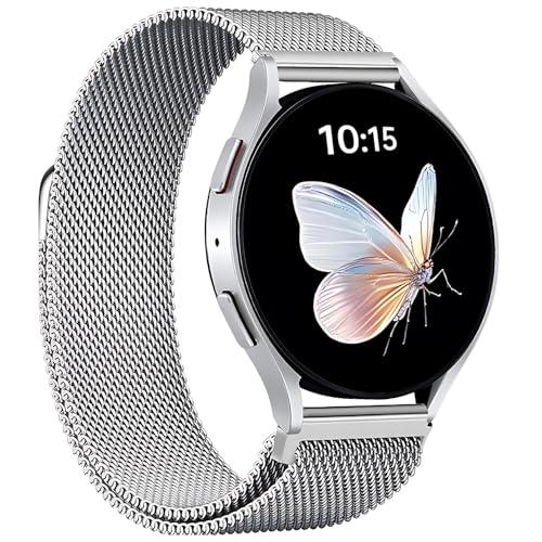Metal Band Compatible with Galaxy Watch 7 Band 40mm 44mm,Magnetic 20mm Quick Release Watch Band Compatible with Samsung Watch 6 5 4 FE 40mm 44mm Classic 6 4 47mm 43mm 46mm 42mm 5 pro 45mm