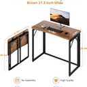 JOYMOOP 31.5" Folding Desk - Brown, No Assembly Small Foldable Desk for Home, Office, Wooden Top Folding Computer Desk for Working, Writing, Studying, 31.5" Width