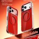 2 x Magnetic for iPhone 17 Pro Case 360 Spin Stand Red | Compatible with MagSafe, Military-Grade Protection,Non-Yellowing, Clear Scratch-Resistant Back Cover for 17 Pro 6.3