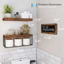QEEIG Bathroom Shelves Over Toilet - Paper Storage Wall Mounted Farmhouse Decor Decorations Aesthetic Dcor Sign Small Floating Shelf 2+1 Set 16 inch, Rustic Brown (020BN)