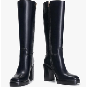 AITTA Women’s Knee High Boots – Fits Calf Sizes 13.3″–16.6″ (Sizes 5-12) | Ideal for Fuller Calves, Not for Extra-Wide Calves | Comfort Block Heel, Square Toe, Side Zip, Black, Size 8.5