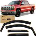 Nilight in Channel Window Deflectors for Chevy Silverado/GMC Sierra 1500 Crew Cab 2014-2018,Silverado/Sierra 2500HD-3500HD Crew Cab 2015-2019 Rain Guards,Vent Window Visors-4pcs