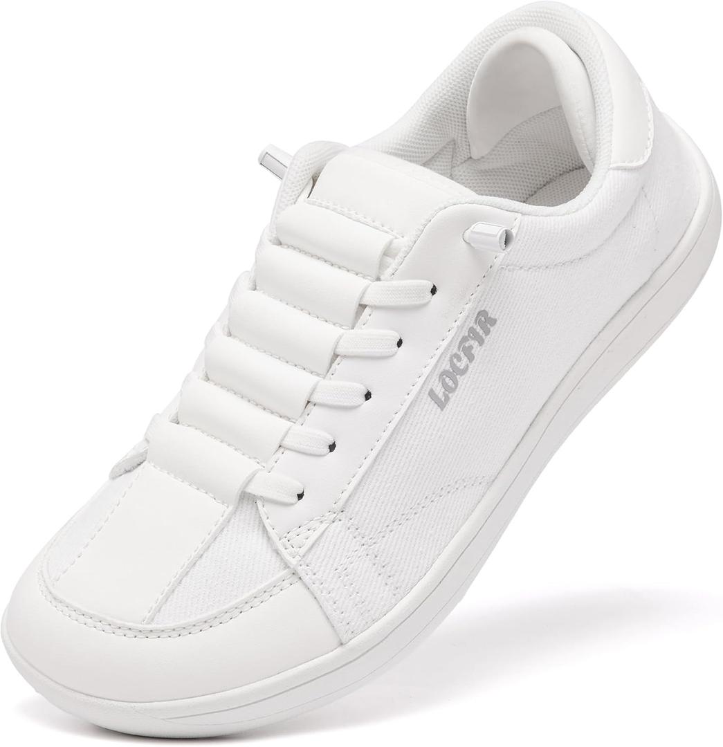 Womens Wide Barefoot Shoes Zero Drop Minimalist Canvas Slip-on Walking Sneakers, Size 8