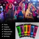 Quiet&Far Body Paint Set with tubes 24 x 25 ml / 1 fl oz Neon Glow in the dark paint face paint Blacklight Reactive Fluorescent Paint Non-Toxic