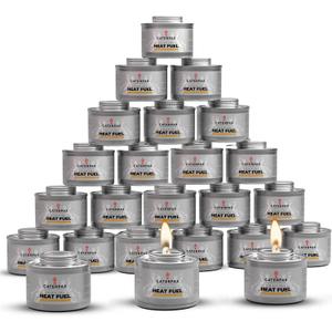 24 Pack - 6 Hour Chafing Fuel Cans for Food Warmers & Chafing Buffet Trays Odorless, Smokeless, Long Burn Wick, Easy Lighting, Liquid Fuel, Indoor Safe Buffet Fuel
