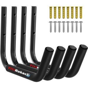 Kayak Storage Rack  100LB Wall Mounted Kayak Hook with EVA Padding | Kayak Wall Mount & Kayak Rack for Garage | Garage Storage Hooks for Canoes, Paddle Boards, Ladders, Bikes (Round Tube)