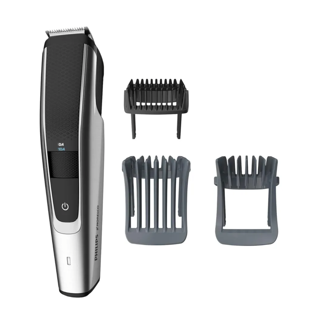 Norelco Philips Beard Trimmer and Hair Clipper Series 5500, Electric, Cordless, one Pass Beard Trimmer and Hair Clipper with Washable Feature for Easy Clean - No Blade Oil Needed - BT5511/49
