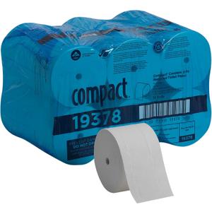 COMPACT CORELESS 2-PLY RECYCLED TOILET PAPER BY GP PRO (GEORGIA-PACIFIC), 18 ROLLS PER PACKAGE