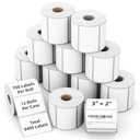Labelchoice 3"x2" 3-Proof Direct Thermal Barcode Shipping Labels for Zebra LP2844 GK420D GK420T ZD421 ZD420, 12 Rolls 8400 Pcs 2x3 Strong Adhesive Return Address Label Used with Rollo MUNBYN Arkscan