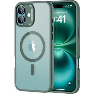 ESR Classic Hybrid Case Clear Green for Phone 16 Plus | Compatible with MagSafe, Shockof Military-Grade Tection, Magnetic Phone Case, HaloLock