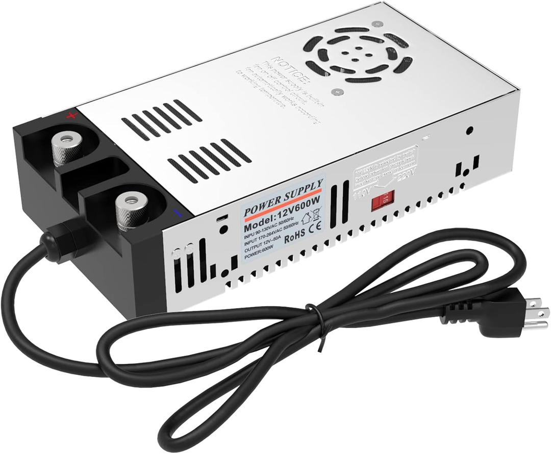 IMAYCC AC to DC Converter - 110V to 12V Power Supply, Universal 120V to 12V Converter Transformer, Max Current 50A 600W