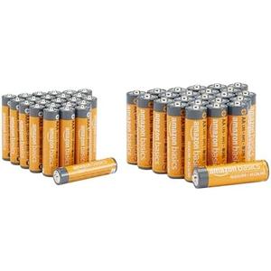 Amazon Basics AA & AAA High-Performance Alkaline Batteries Value Pack - 24 Double AA Batteries and 24 Triple AAA Batteries (48 Count)