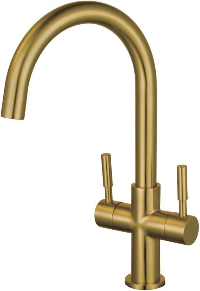 Kingston Brass LS8293DL Concord Vessel Faucet, Brushed Brass, 4.13 x 7.44 x 13.44