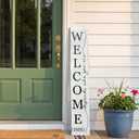 Welcome Porch Wooden Sign Decor,Rustic Porch Standing Decorative Signs,Vertical Plaques for Front Door,Farmhouse Outdoor Indoor Welcome Decoration-47.2"HWhite