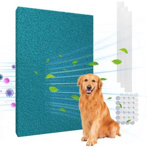 Reusable Air Filter 20x30, High Air Flow Cut to Fit Furnace Filters, MERV 6 Replacement Filter for HVAC, RV, Washable Replacement Air Conditioner Filters, 24 PCs Hooks, Green