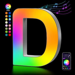 Light Up Letters LED Letter - Marquee Letters Room Decor Wall Decor Living Room Gifts for Boyfriend Home Decor Living Room - Christmas Birthday Gifts for Girl - Teen Girls Gifts Party Home Wall Decor Letter D