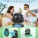 Camping Misting Fan - 24000mAh Portable Battery Powered Fans with 9oz Water Tank, Light, Hook - Rechargeable, 120H Cooling, Last 5H Mist, 4 Speed, Sleep Mode - Outdoor Gear, Travel Essentials