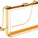Clear Purse Crossbody Bag Acrylic Clutch for Women, Stadium Approved - Crossbody/Handbag. Gift Box Purse Included. SMALL (Gold)