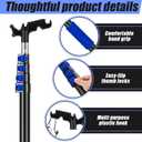 4.3-18ft Telescopic Extension Pole with Utility Hook, Multi-Purpose Aluminum Pole for Painting, Dusting and New Year Window Cleaning Christmas Lights Installation Without a Ladder(Blue)