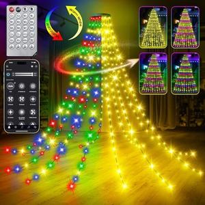 30+ Modes Ring Christmas Tree Lights Indoor Outdoor - 10Ft x 12 Lines 432 LED Easy App Control Color Changing Timer Remote Waterproof for 7.5 8 9 10 11 Ft Xmas Trees (Warm White to Multicolor)
