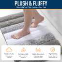 2 x XIYUNTE Shaggy Bathroom Rugs 24x16, Extra Thick 2000GSM Non Slip Bath Mat with Drain Groove Rubber Backing, Washable Quick Dry Absorbent Microfiber Bath Rugs for Bathroom Floor Tub Shower, Gray White