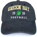Football Fans City Embroidered Hat for Men Women Adjustable Baseball Unisex Cotton Cap (One Size, Bc-green)