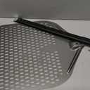 14" Perforated Pizza Peel, 14" x 16" Lightweight Aluminum Pizza Turning Peel, Commercial Pizza Paddle, 34 Inch Overall