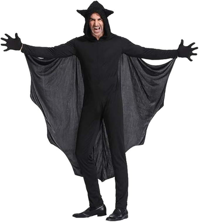 Honeystore Men's Scary Bat Halloween 1-Piece Jumpsuit Romper Cosplay Costume